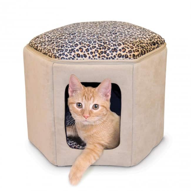 Tan & Leopard Kitty Sleep House