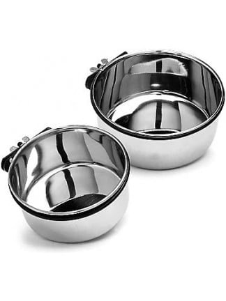 Bolt-Clamp Coop Cups with Stainless Steel Dishes 20 oz