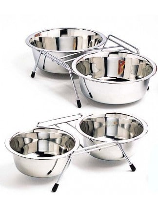 Stainless Steel Double Dinner Pet Food Dishes