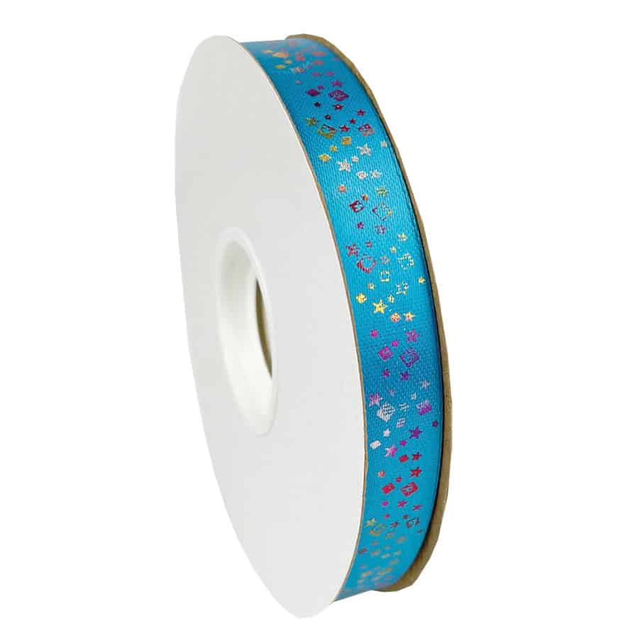 Teal Confetti Dazzle Ribbon 50 YD Roll