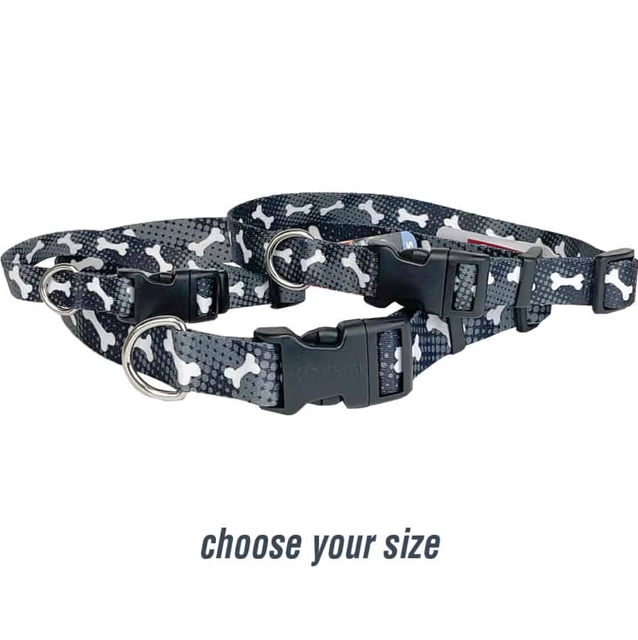 Coastal Styles Black Bones Adjustable Dog Collar