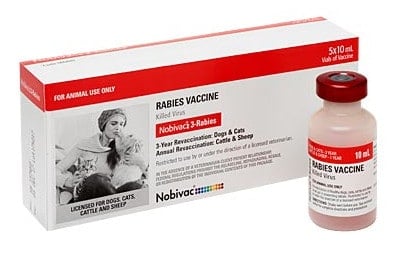 NOBIVAC 3-Year Rabies Vaccine 10 Dose with Tags & Certificates