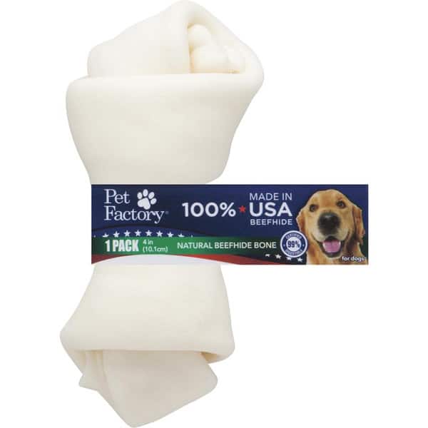 Pet Factory 100% American Beefhide Knotted Bone 5"