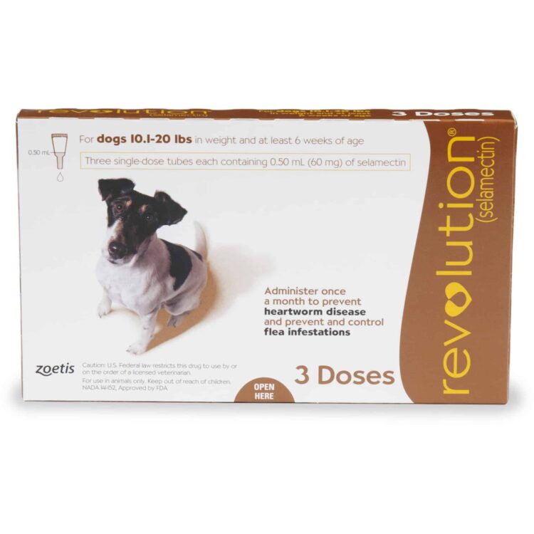 Revolution Topical Flea & Heartworm Protection for Dogs 10-20 lbs (6 pack)