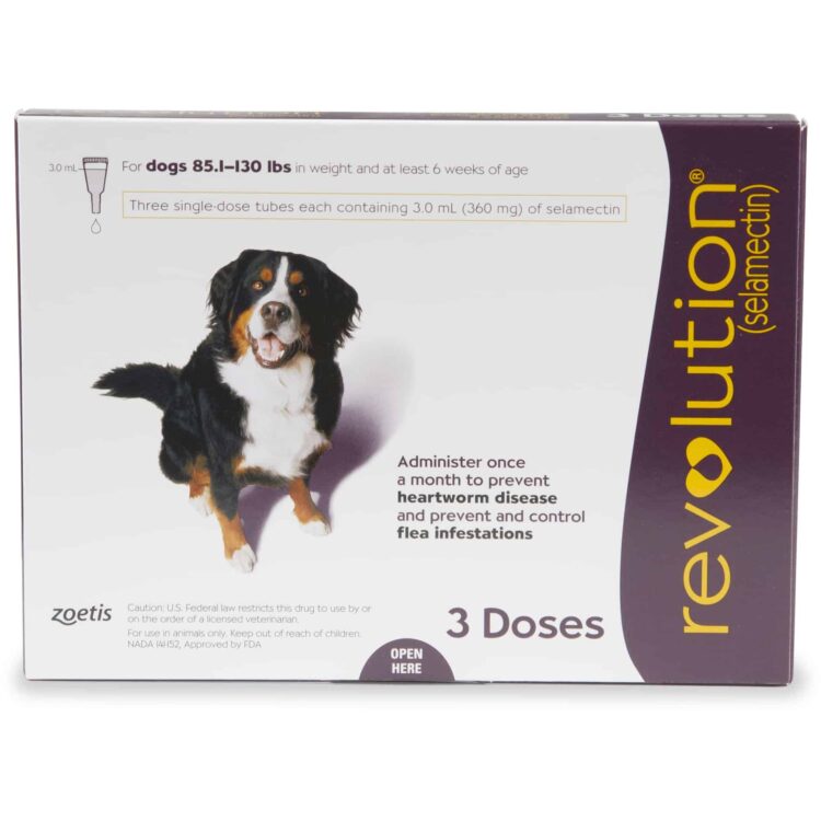 Revolution Topical Flea & Heartworm Protection for Dogs 86-130 lbs (6 pack)