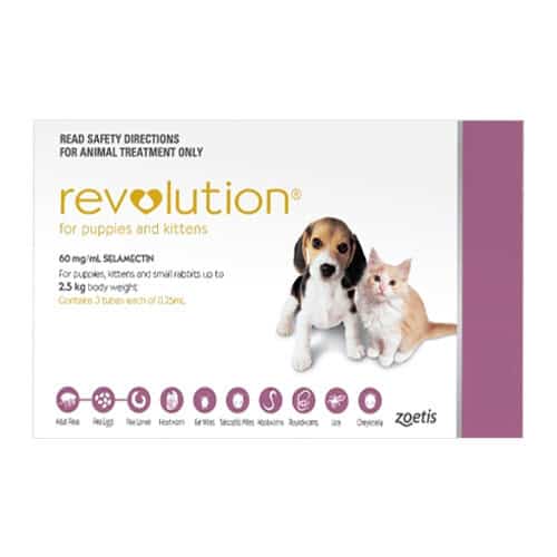 Revolution Topical Flea & Heartworm Protection for Puppies & Kittens (3 pack)