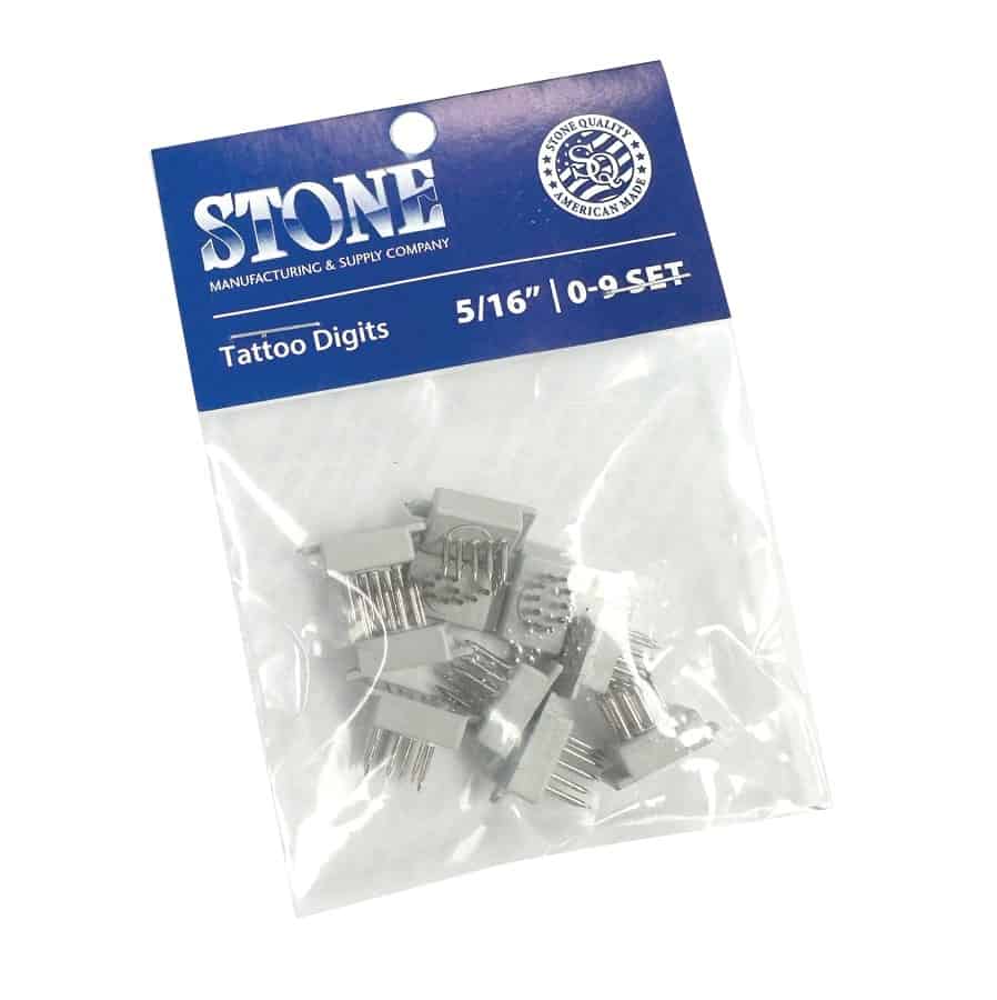 Tattoo Digits Set 0-9 Size 5/16"