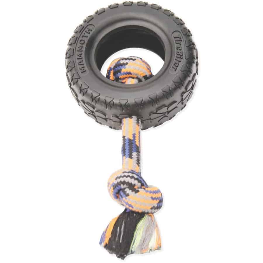 TireBiter with Tug Rope Dog Toy 10"