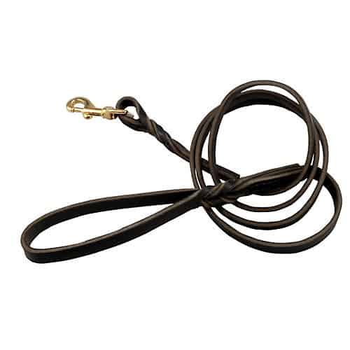 Twisted Black Latigo Dog Leash 1" x 6'