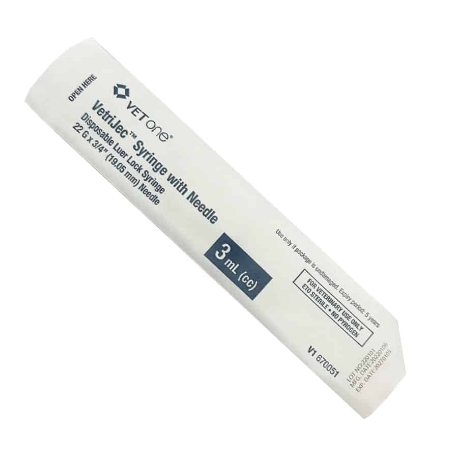 Vetrijec 3cc Single Use Syringe for Vaccines