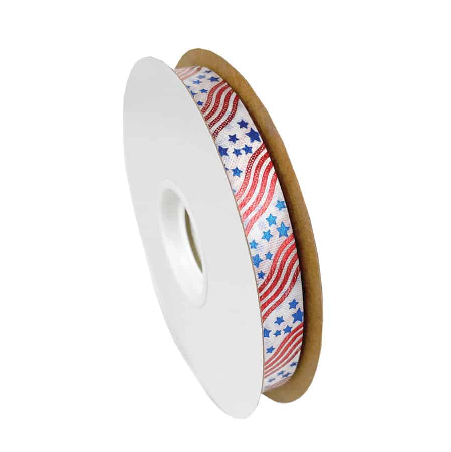 Patriotic Red, White & Blue Ribbon 50 Yard Roll