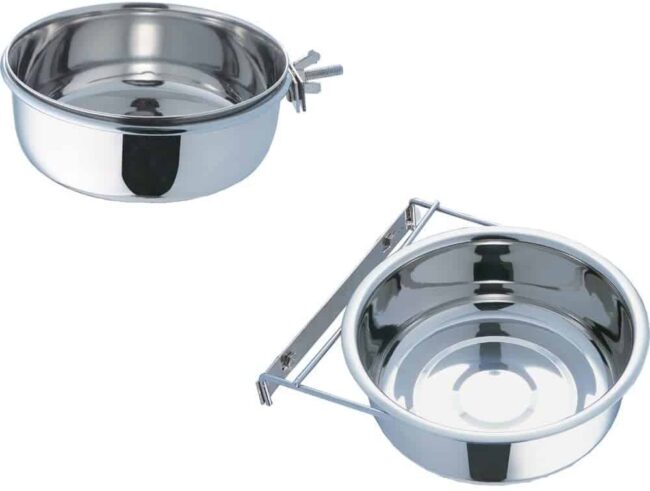 Bolt-Clamp Coop Cups with Stainless Steel Bowl 64 oz