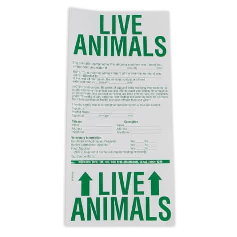 "LIVE ANIMAL" Decal Sticker For Travel Use