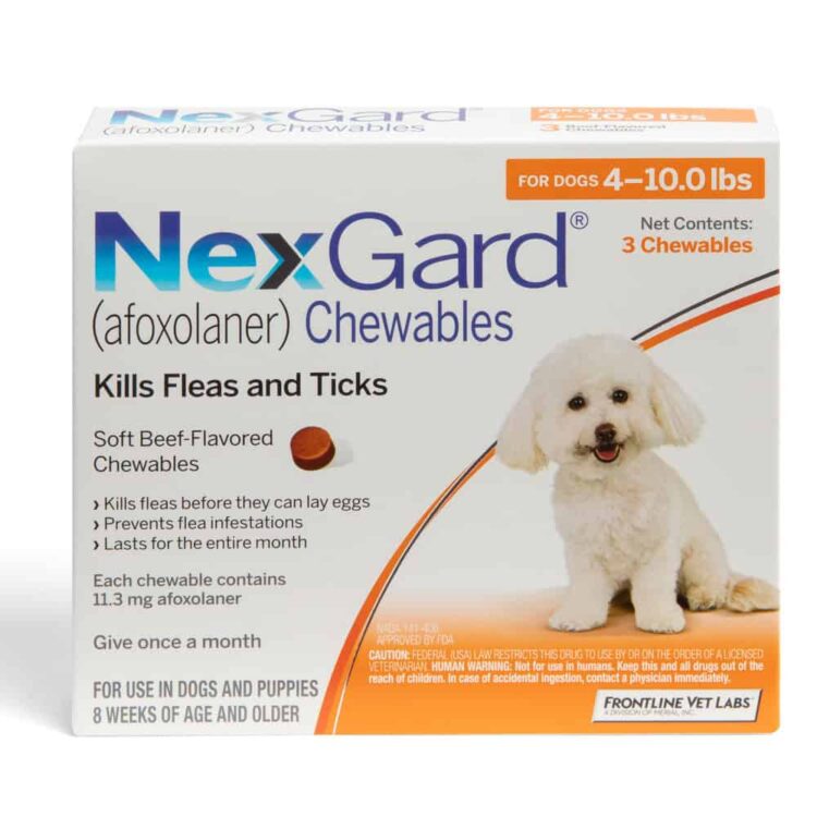 NexGard Chewable Tablets for Dogs 4-10 lbs (3 Pack)