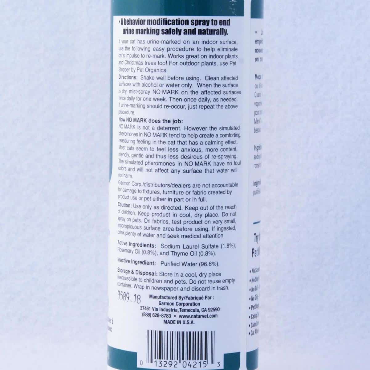 Pet Organics No Mark Spray 16 oz