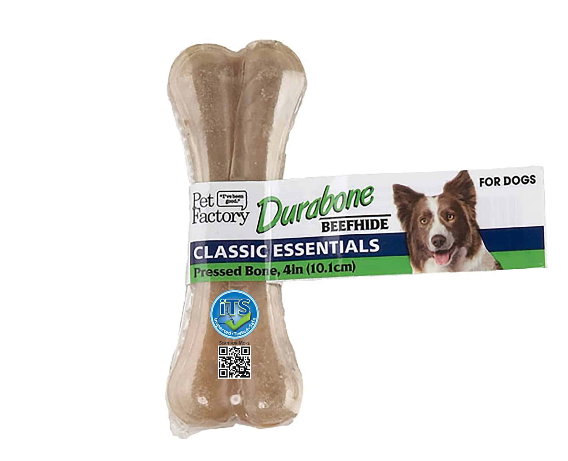 Solid Natural Pressed Rawhide Bone 4"