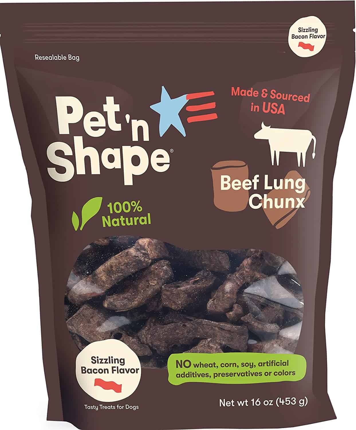Pet 'n Shape Beef Lung Chunx 1 lb