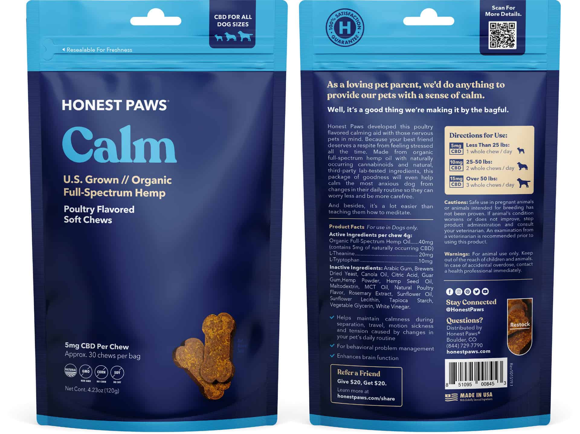 Honest Paws Calm Soft Chews For Dogs