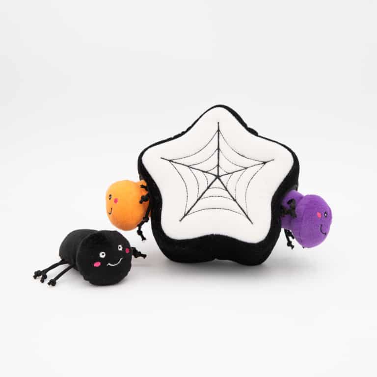 ZippyPaws Halloween Burrow Spider Web Dog Toy