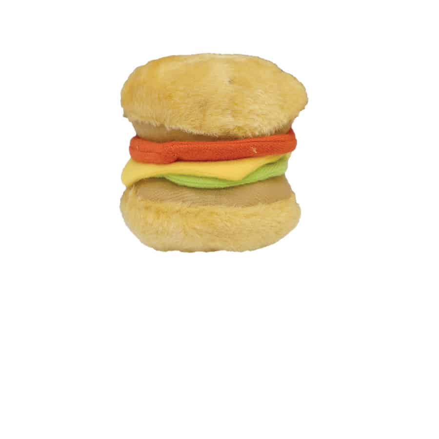 Plush Hamburger Dog Toy 5"