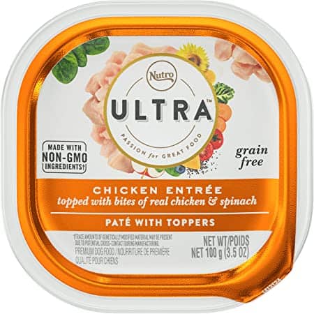 Nutro Ultra Chicken Entree Topped With Bites Of Real Chicken & Spincah Dog Food 3.5oz