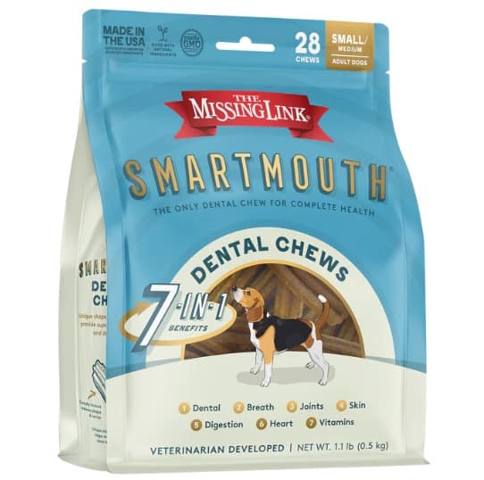 Missing Link® Smartmouth™ 7-in-1 Dental Chews Small/Medium 28 Ct