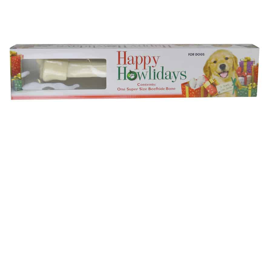 Giant Christmas Rawhide Bone 20-22"