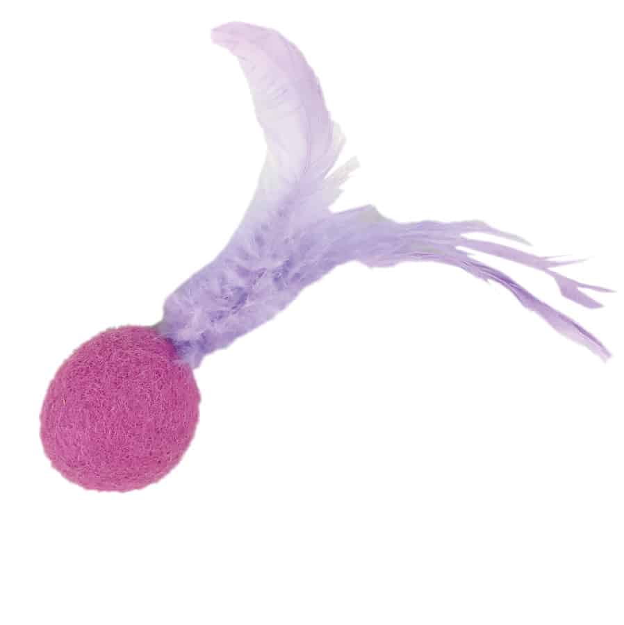 Felt Ball With Feathers Cat Toy
