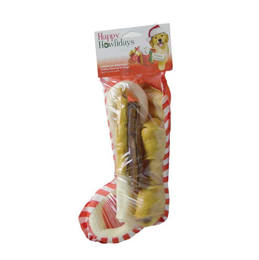 Christmas Dog Rawhide Stocking 9 Ct