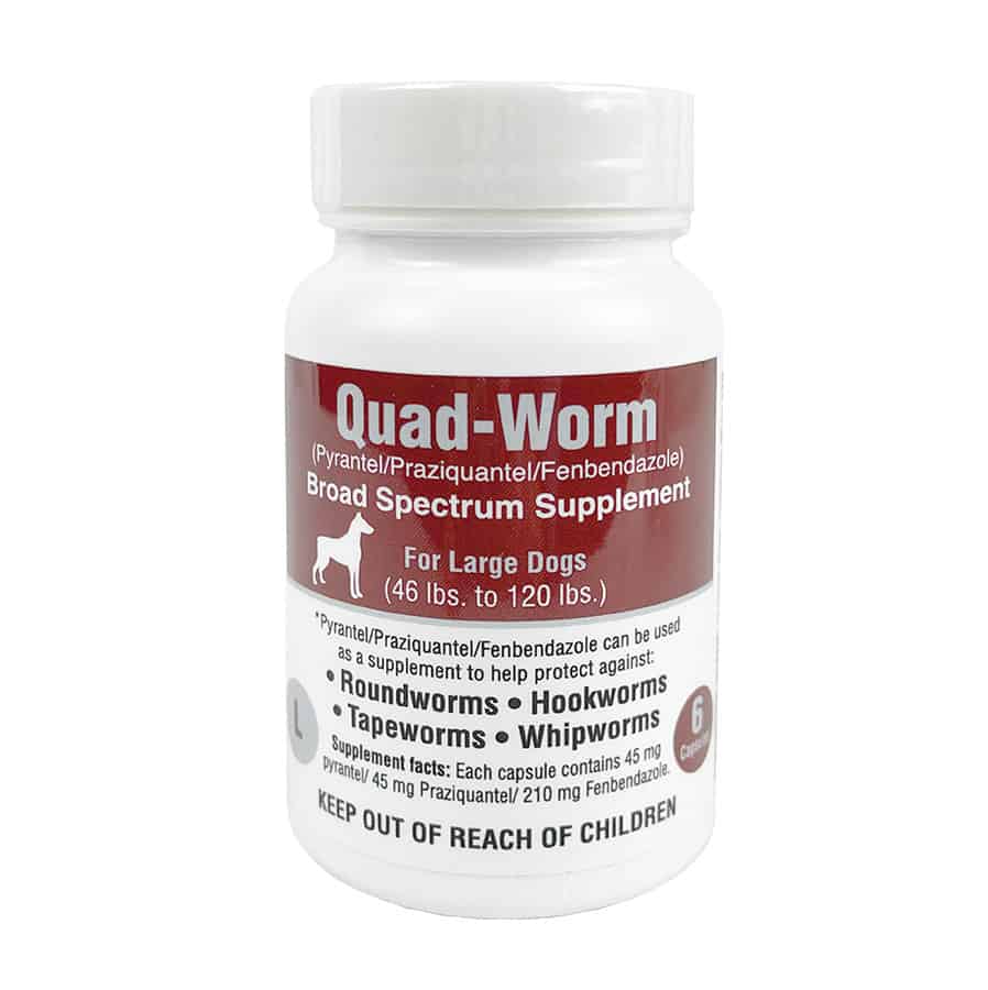 Quad-Worm for LARGE Dogs 46-120 lbs 6 Ct