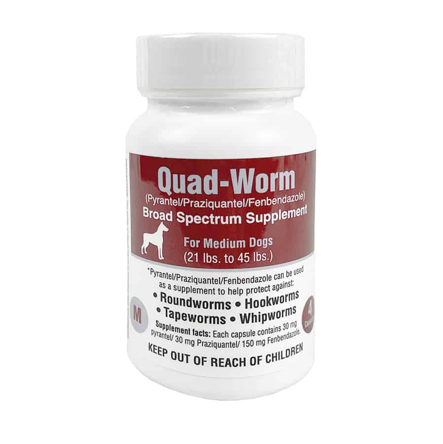 Quad-Worm for MEDIUM Dogs 21-45 lbs 4 Ct