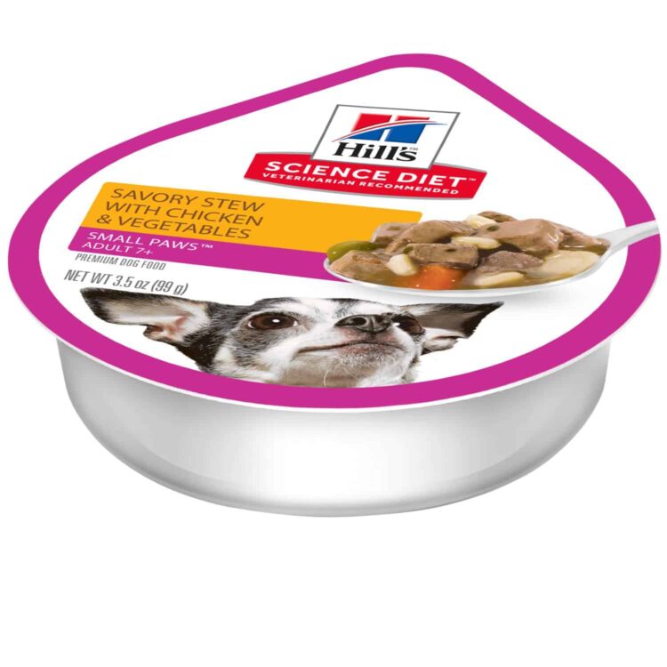 Hill's Science Diet Adult 7+ Small Paws Savory Stew with Chicken & Vegetables dog food 3.5oz
