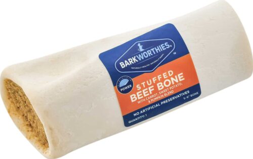 Barkworthies Stuffed Beef Bone Pumpkin, Sweet Potato & Carrot 5-6"