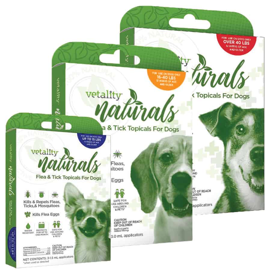 Vetality Naturals Flea & Tick Topical for Dogs (3 Pack)