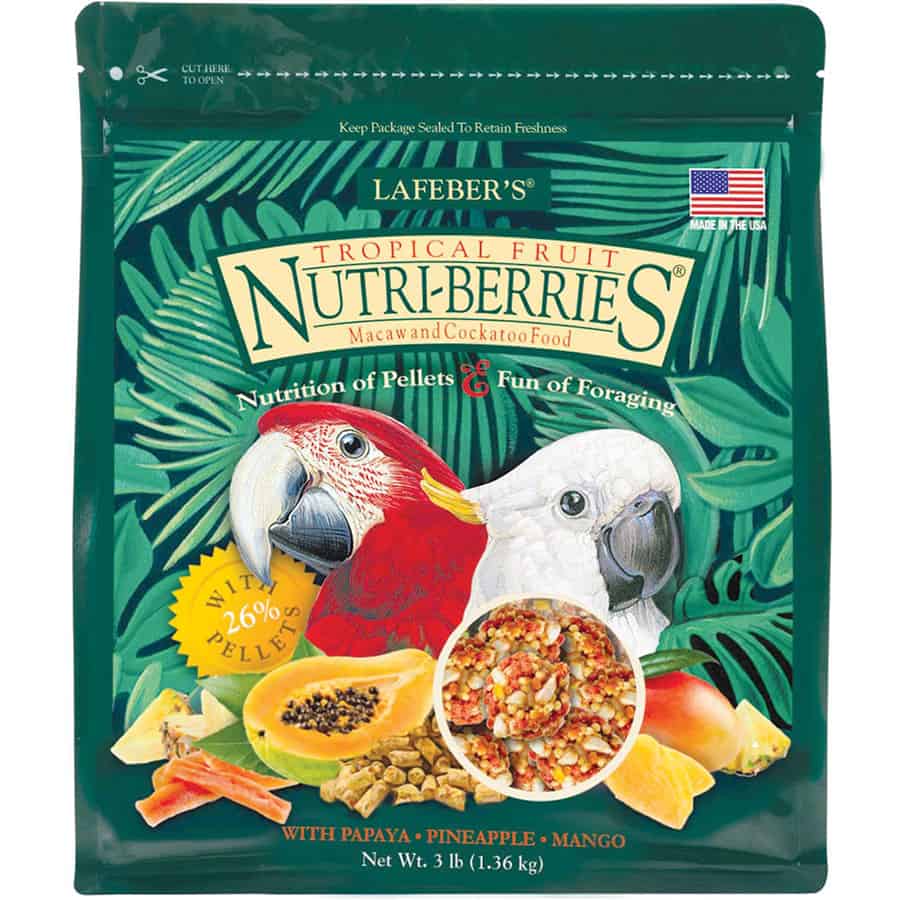 Lafeber's Nutri-Berries Tropical Fruit Macaw & Cockatoo Food 3 lb