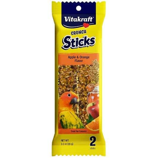 Vitakraft Crunch Sticks Conures Apple & Orange Treat 2 Ct