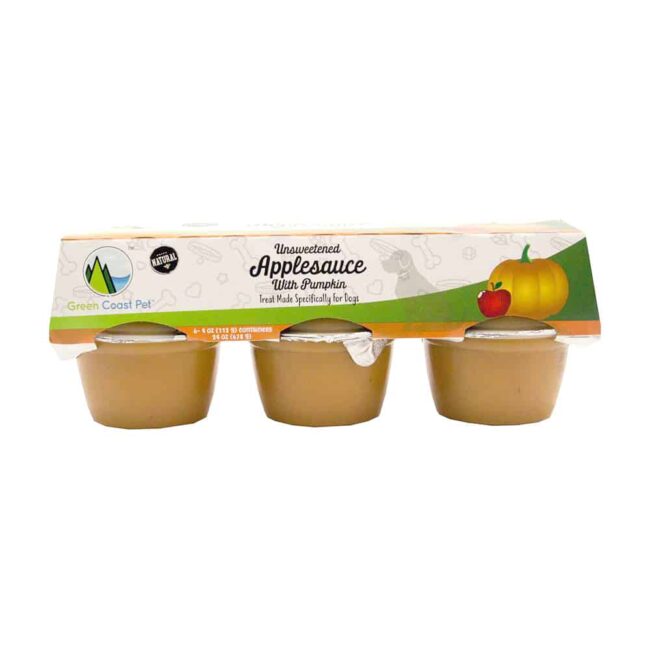 Green Coast Pet Dog Unsweetened Applesauce with Pumpkin 6 x 4 oz