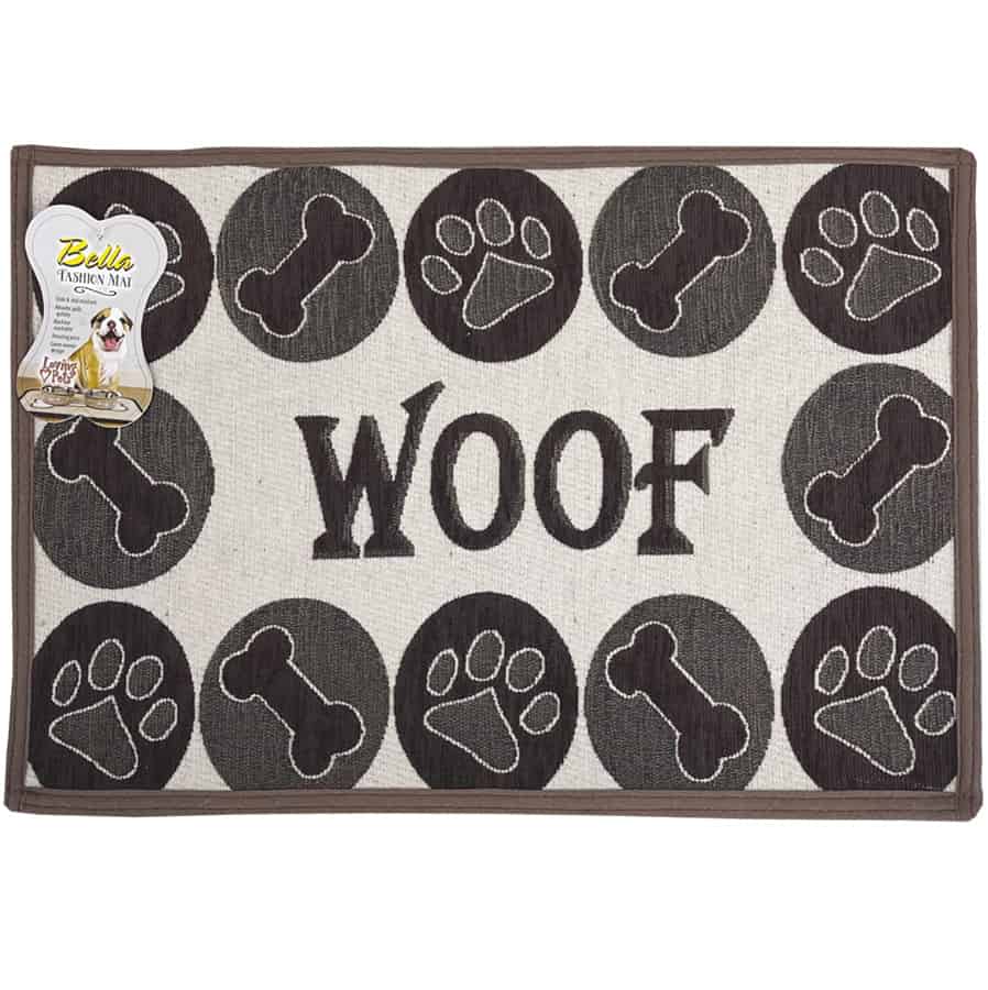 Bella® Fashion Woof Chenille Pet Food Mat