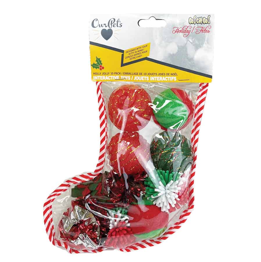 Our Pets Holly Jolly Cat Stocking 10 Pk