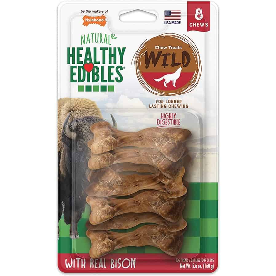 Nylabone Healthy Edibles Bison Dog Chews Small 8 Ct