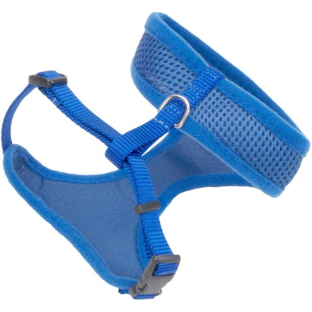 Comfort Soft Adjustable Mesh Cat Harness Blue