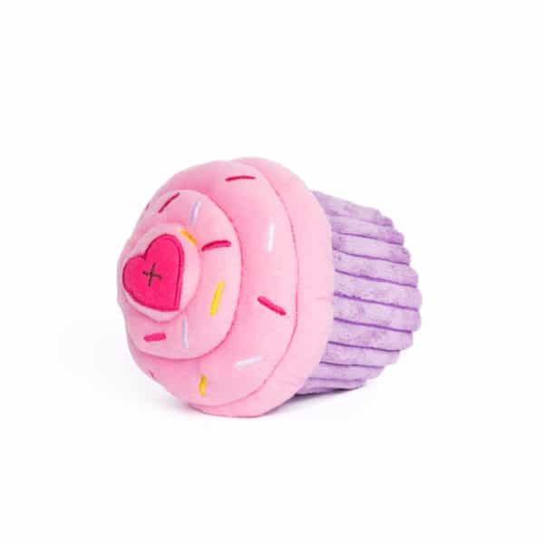 Zippypaws Pink Plush Cupcake Dog Toy