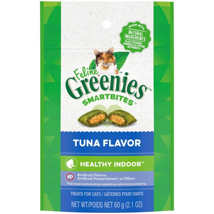 Feline Greenies Smartbites Hairball Control Tuna 2.1 oz
