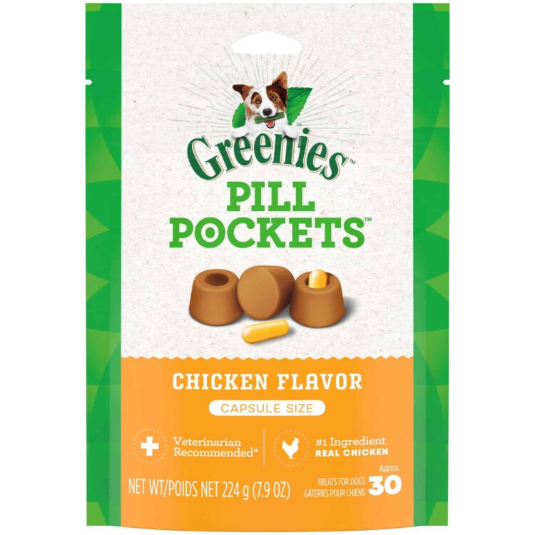 Greenies Pill Pockets for Dogs (Capsules Size) Chicken 30 Ct