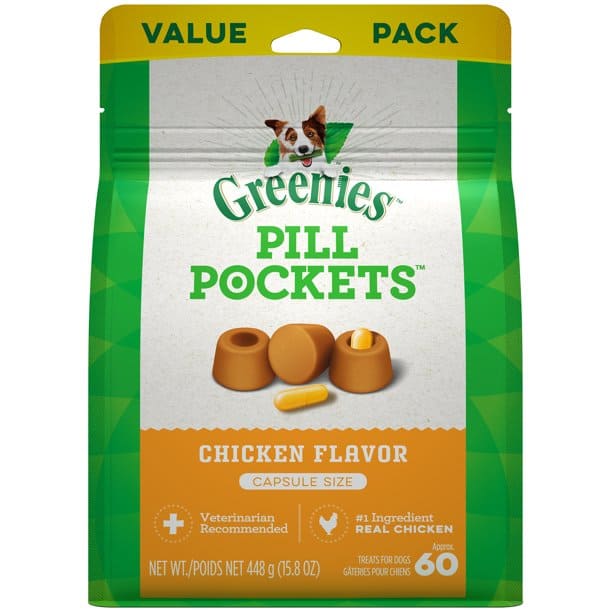 Greenies Pill Pockets for Dogs (Capsules Size) Chicken 60 Ct
