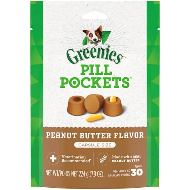 Greenies Pill Pockets for Dogs (Capsule Size) Peanut Butter 30 Ct