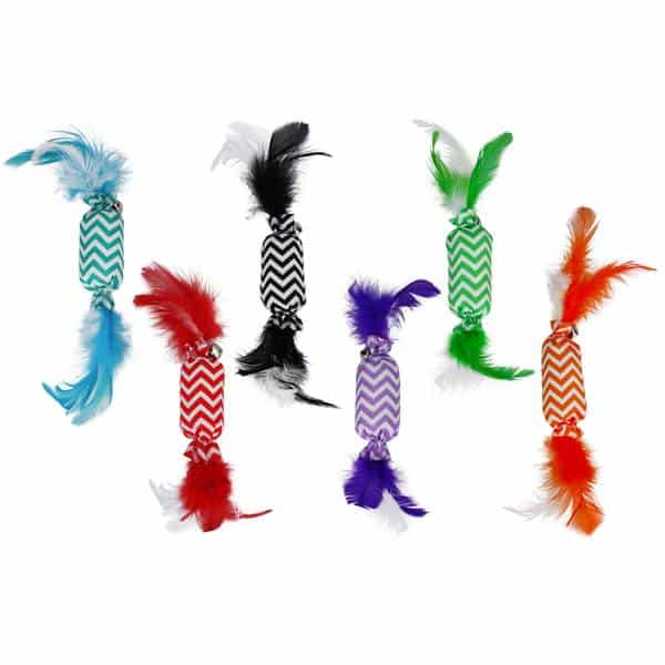 Multipet Assorted Candy Crackle Feathers Cat Toy