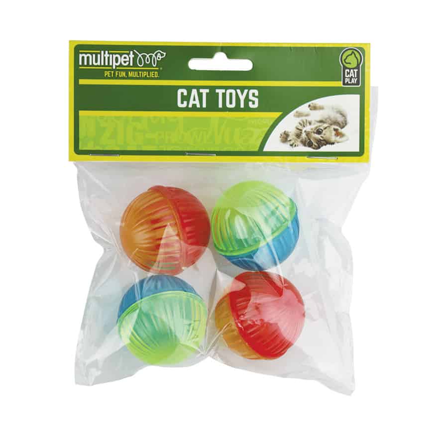 Multipet Lattice Balls Cat Toy 4 Ct