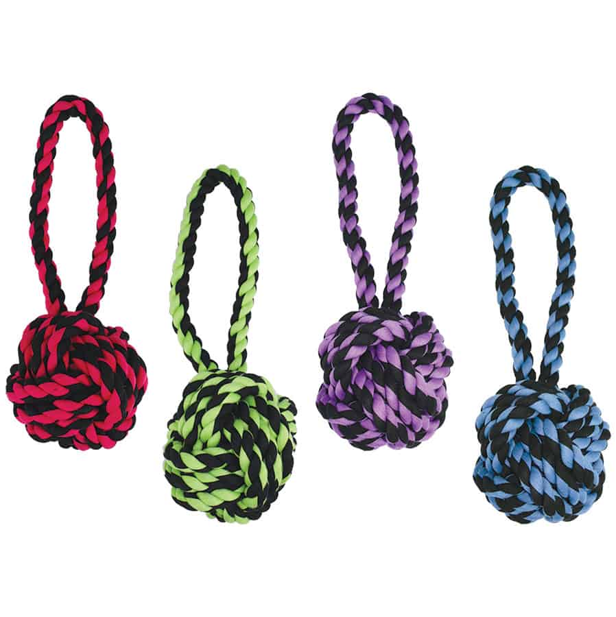 Nuts For Knots Braided Ball With Tug Dog Toy
