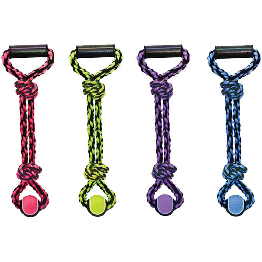 Nuts For Knots 2-Knot Rope Tug w/ Tennis Ball 13"